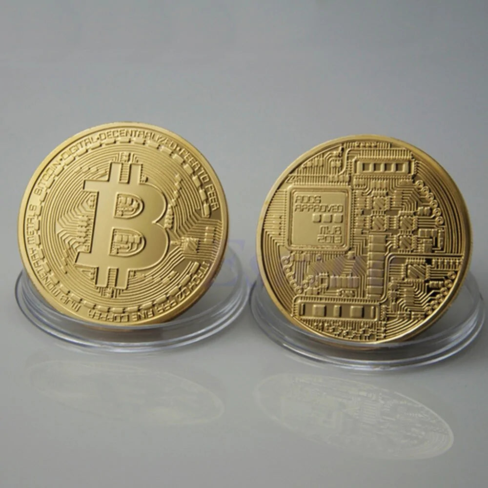 Bitcoin 24k guldpläterad token