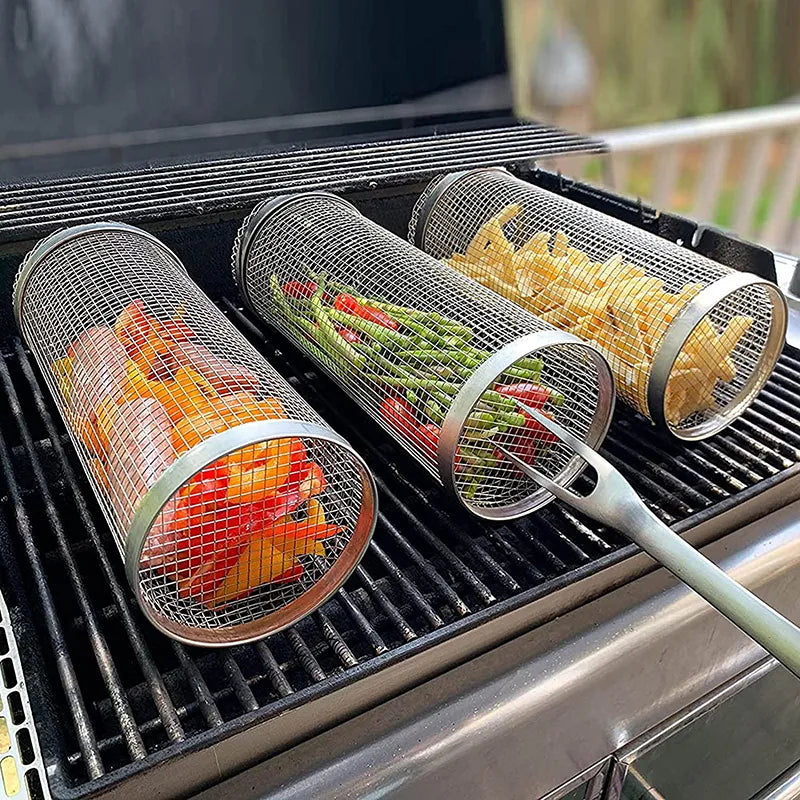 BBQ Rolling Basket Stainless Steel